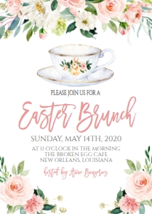 Easter Brunch Pink Floral Tea Cup design preview