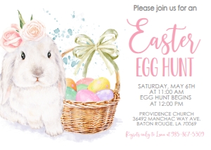 Easter Egg Hunt White Bunny Basket: Easter Egg Hunt White Bunny Basket
