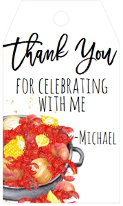 Crawfish Birthday Platter Favor Tag: Crawfish Birthday Platter