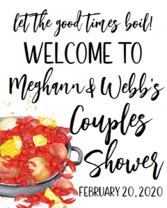 Crawfish Boil Couples Shower Platter Welcome Sign: Crawfish Boil Couples Shower Platter 7x5