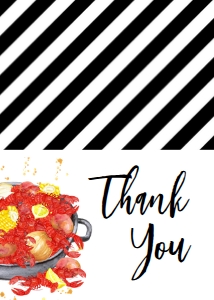 Crawfish Couples Shower Platter Thank You: Crawfish Boil Couples Shower Platter 7x5
