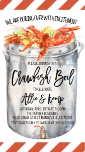 Crawfish Boil Couples Shower Pot Text Invite: Crawfish Boil Couples Shower Pot