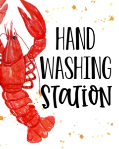 Crawfish Boil Sign P1 Hand Washing: Crawfish Boil Signs P1