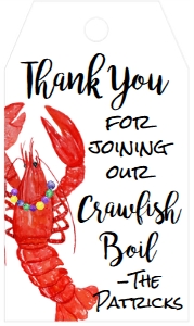 Mardi Gras Crawfish Favor Tag: Mardi Gras Crawfish