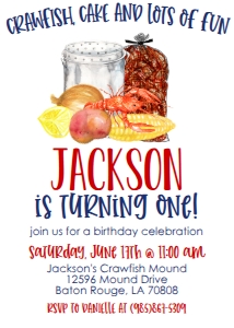 Crawfish Kid Singles Birthday Cake design preview