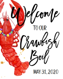 Crawfish Boil Mardi Gras Couples Shower Welcome Sign: Crawfish Boil Mardi Gras Couple Shower