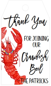 Crawfish Boil Mardi Gras Couples Shower Favor Tag: Crawfish Boil Mardi Gras Couple Shower