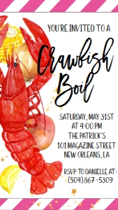 Crawfish Boil Fixins Text Invite: Crawfish Boil Fixins
