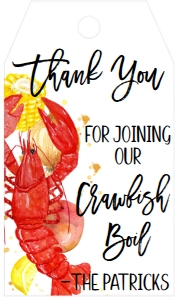 Crawfish Boil Fixins Favor Tag: Crawfish Boil Fixins