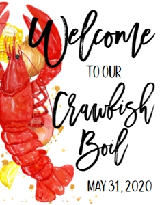 Crawfish Boil Fixins Welcome Sign: Crawfish Boil Fixins