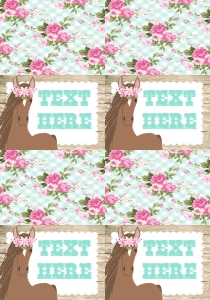 Birthday Horse Rustic Floral Thank You Food Tent Full Page: Birthday Horse Rustic Floral