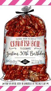 Crawfish Boil Sack Birthday Text Invite: Crawfish Boil Sack Birthday