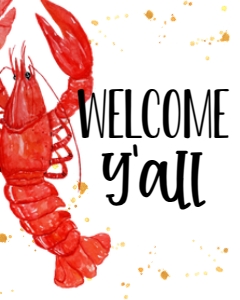 Crawfish Boil Sign P1 Welcome Y'all: Crawfish Boil Signs P1