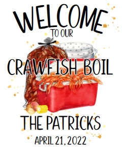 Crawfish Boil Ice Chest Welcome Sign: Crawfish Boil Ice Chest
