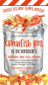 Crawfish Boil Pot Laissez Text Invite: Crawfish Boil Pot Annual Laissez