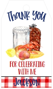 Crawfish Boil Pot Kid Birthday Favor Tag: Crawfish Boil Pot Kid Birthday Cake