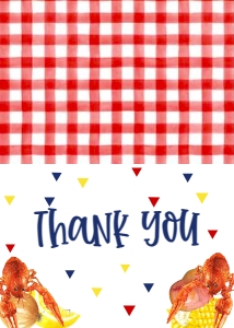 Birthday Crawfish Kids Thank You: Birthday Crawfish Kids Double Party 7x5