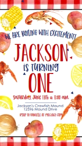 Birthday Crawfish Kids Text Invite: Birthday Crawfish Kids