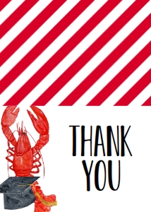 Crawfish Boil Single Graduation Thank You: Crawfish Boil Single Graduation Celebration