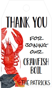 Crawfish Boil Single Graduation Favor Tag: Crawfish Boil Single Graduation Celebration
