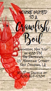 Crawfish Boil Rustic Text Invite: Crawfish Boil Rustic