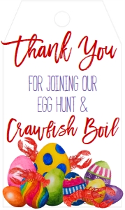 Crawfish Easter Egg Hunt Favor Tag: Crawfish Easter egg Hunt