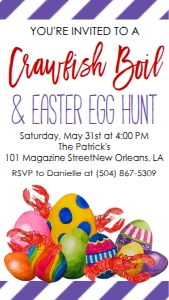 Crawfish Easter Egg Hunt Text Invite: Crawfish Easter egg Hunt