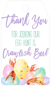 Crawfish Boil Easter Egg Hunt Pastel Favor Tag: Crawfish Boil Easter Egg Hunt Pastel
