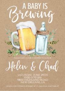 Baby Shower Kraft Brewing Bottle Invitation: Baby Shower Kraft Brewing Bottle Invitation