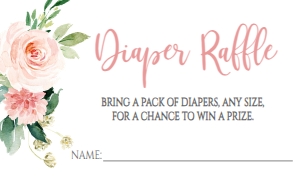 Baby Shower Pink Floral Diaper Raffle BBPF1: Baby Shower Brewing Bottle Pink Floral BBPF1