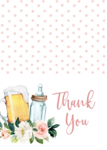 Baby Shower Pink Floral Thank You BBPF1: Baby Shower Brewing Bottle Pink Floral BBPF1