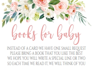 Baby Shower Pink Floral Book Card BBPF1: Baby Shower Brewing Bottle Pink Floral BBPF1