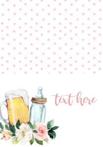 Baby Shower Pink Floral Food Tent BBPF1: Baby Shower Brewing Bottle Pink Floral BBPF1