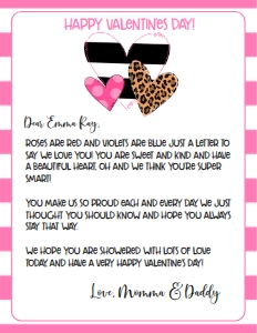 Valentines Letter Pink Hearts: Valentines Letter Pink Hearts