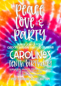 Birthday Tie Dye Peace Love: Birthday Tie Dye Peace Love