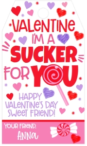 Valentine Heart Sucker4u Favor Tag: Valentine Heart Sucker4u Favor Tag