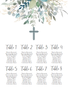 Communion Gold Frame Foliage Seating Chart: Communion Gold Frame Foliage Invitation