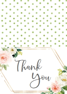 Communion Pink Floral Geo Frame Thank You: Baptism Pink Floral Geo Frame