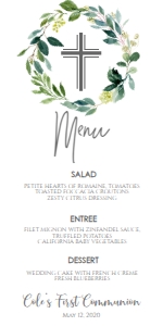 Communion Green Leaf Wreath Menu: Communion Green Leaf Wreath