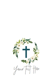 Communion White Floral Wreath Food Tent: Confirmation Wreath White Floral