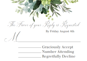 Communion Greenery Elegant RSVP: Communion Greenery Elegant