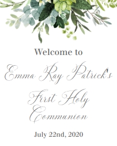Communion Greenery Elegant Welcome Sign: Communion Greenery Elegant