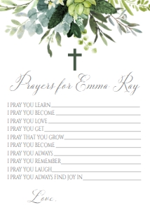Communion Greenery Elegant Prayer Card: Communion Greenery Elegant