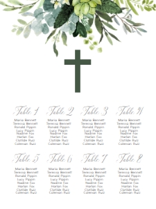 Communion Greenery Elegant Seating Chart: Communion Greenery Elegant