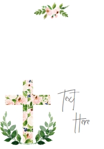 Communion Cross Pink Floral Food Tent: Baptism Cross Pink Floral