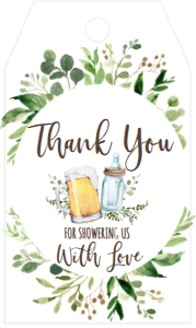 Baby Shower Baby is Brewing Bottle Greenery Beer Favor Tag: Baby Shower Baby Is Brewing Bottle Beer Greenery