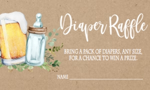Baby Shower Kraft Brewing Bottle Diaper Raffle: Baby Shower Kraft Brewing Bottle Invitation