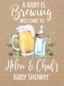 Baby Shower Kraft Brewing Bottle Welcome Sign: Baby Shower Kraft Brewing Bottle Invitation