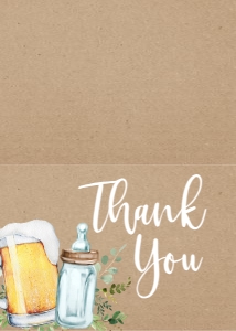 Baby Shower Kraft Brewing Bottle Thank You: Baby Shower Kraft Brewing Bottle Invitation