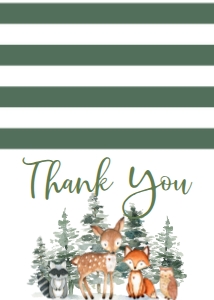 Baby Shower Woodland Trees Adventure Thank You: Baby Shower Woodland Trees Adventure